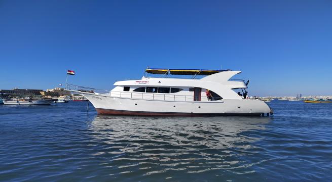 Boat or Yacht in the wonderful mediterranean sea of Alexandria